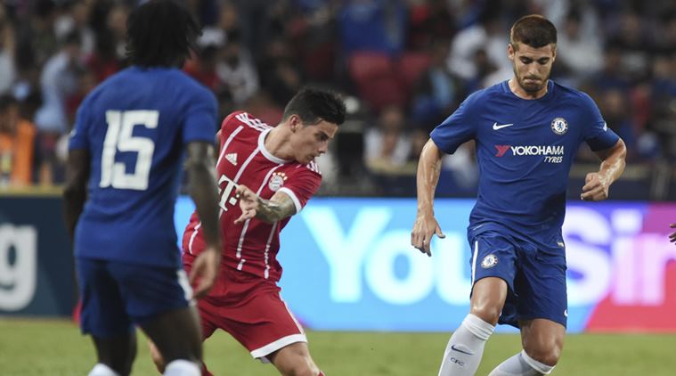 antonio conte, conte, alvaro morata, chelsea, football, chelsea vs bayern, sports news, indian express
