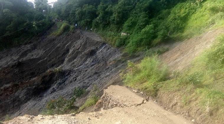 landslide, nh29, nagaland, manipur, northeast floods, national highway washed away, indian express