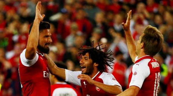 Olivier Giroud, Alexandre Lacazette, Arsenal, Arsene Wenger, Aaron Ramsey, Mohamed Elneny, Sydney FC, Football news, sports news, indian express