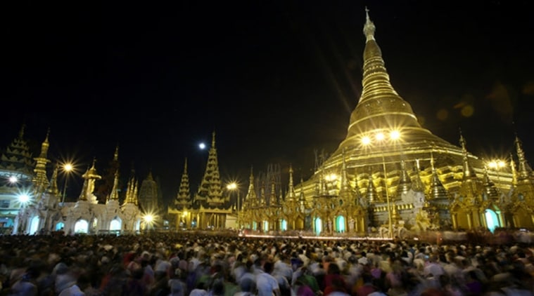 Myanmar's flood, buddhist pagoda, pagoda destroyed, central Myanmar flood, flood deaths, World news, express news