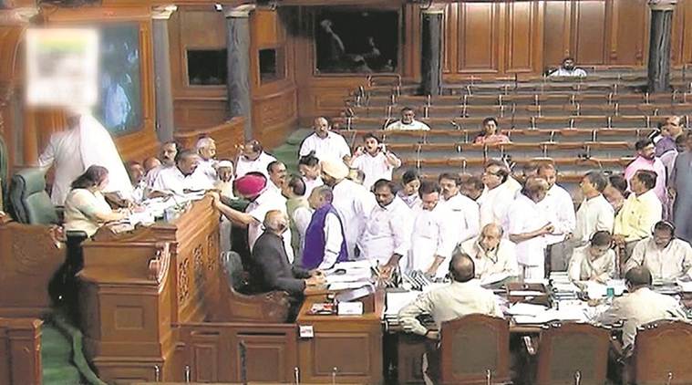 Congress MPs suspended, Congress suspension of MPs harsh, Congress files complaint against Anurag Thakur, Parliament News, Parliament monsoon session, Indian Express news