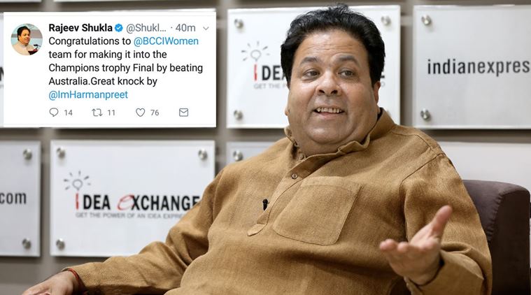 rajeev shukla, icc women world cup, india women world cup, cricket goof up, sports goof up, social media error, cricket news, indian express