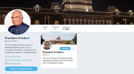 President Ram Nath Kovind takes over @rashtrapatibhvn, Pranab Mukherjee tweets archived @POI13