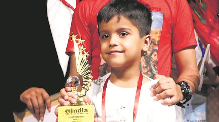 5-yr-old makes it to the world record books, Vinayak Tara Robochamps, Chandigarh News, Indian Express News