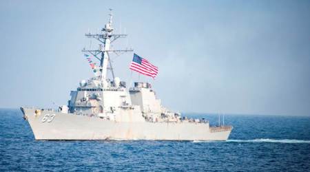 US warship in operation near disputed island in South China Sea