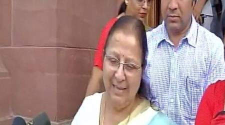 Deeply hurt by conduct of Congress MPs, says Lok Sabha Speaker Sumitra Mahajan