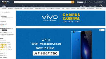 Vivo Campus Carnival on Amazon India: Deals on Vivo V5s, V5 Plus, and more