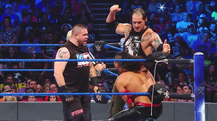 Kevin Owens, Baron Corbin, wwe smackdown, smackdown live, wwe, sports news, indian express