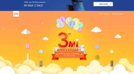 Xiaomi 3rd Mi Anniversary sale: Mi Max 2 sale, Redmi 4A, Redmi 4 flash sale at Re 1 and more