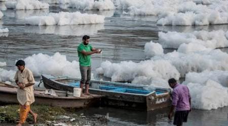 Activists float paper, thermocol boats to remind Nitin Gadkari of clean Yamuna promise