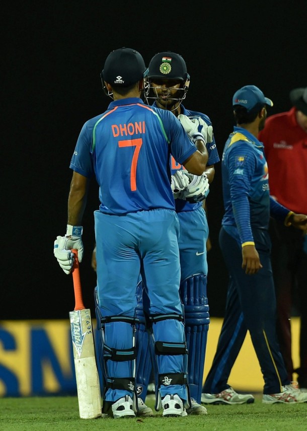 India vs Sri Lanka, MS Dhoni, Bhuvneshwar Kumar, Akila Danajaya, sports gallery, cricket, Indian Express