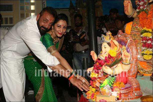 sanjay dutt, maanyata dutt, ganesh chaturthi 2017, sanjay dutt ganesh chaturthi, sanjay dutt images