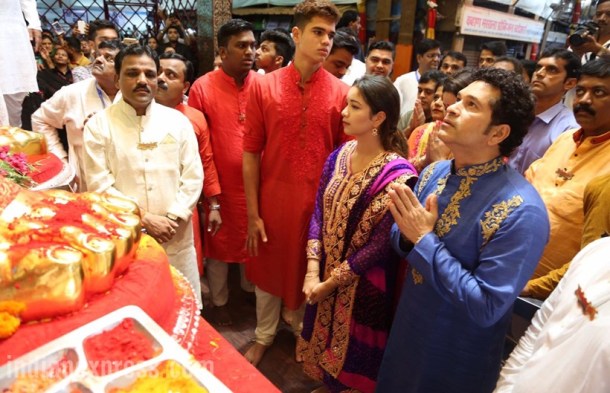 lalbaughcha raja, ganpati, sachin tendulkar, tendulkar, tendulkar ganpati, ganesh chaturthi, indian express