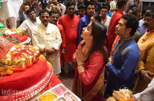 lalbaughcha raja, ganpati, sachin tendulkar, tendulkar, tendulkar ganpati, ganesh chaturthi, indian express
