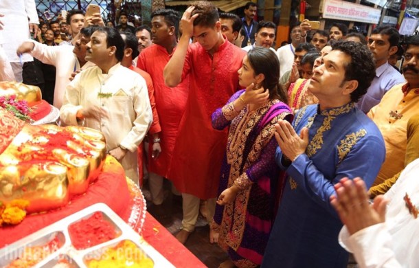 lalbaughcha raja, ganpati, sachin tendulkar, tendulkar, tendulkar ganpati, ganesh chaturthi, indian express