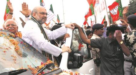 Three-day visit: BJP chief Amit Shah arrives in Hooda stronghold of Rohtak