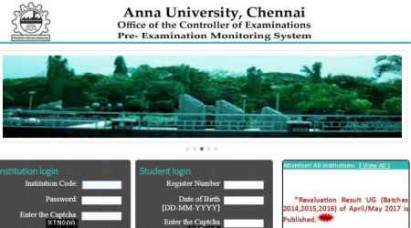 Anna University declares UG April/ May 2017 revaluation results at coe1.annauniv.edu and and coe2.annauniv.edu