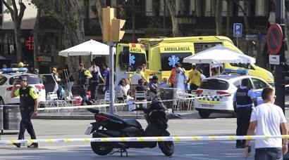 Barcelona terror attack: 13 dead, several injured as van plows into crowd in Las Ramblas avenue