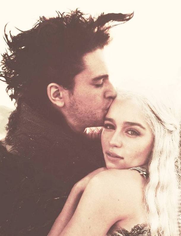 jon snow, daenerys targaryen, game of thrones season 7, kit harington, emilia clarke,