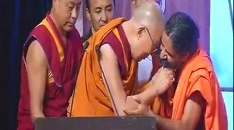 Dalai lama, Baba Ramdev, World Peace Harmony conclave, China standoff, lighter moments, Indian Express, India News