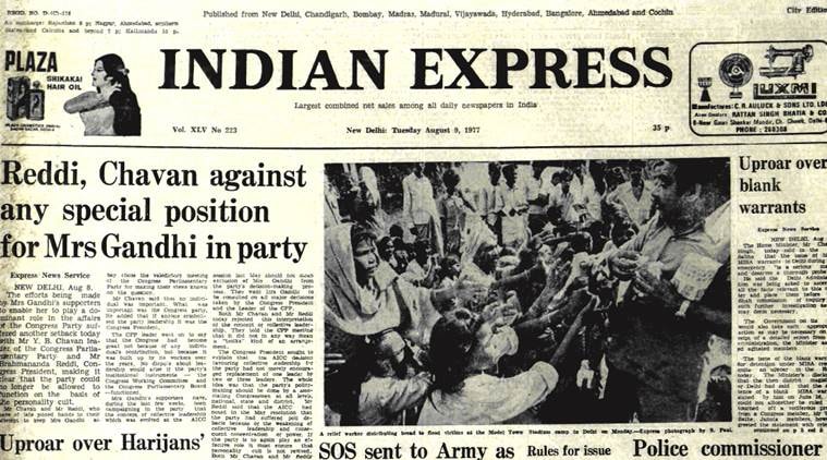 forty years ago, Indian Express Archives, Archives, Indian express 1977, Indira Gandhi, India news, from the vault, India news, politics news