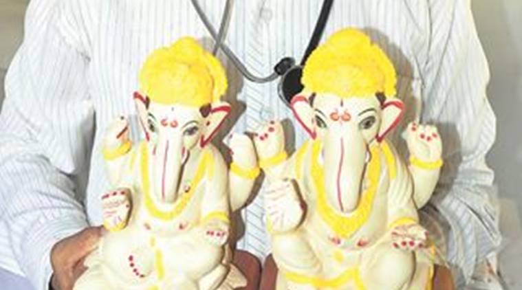  Ganesh idols, Ecofriendly ganesh idols, plaster of paris idols, pune news, Indian Express