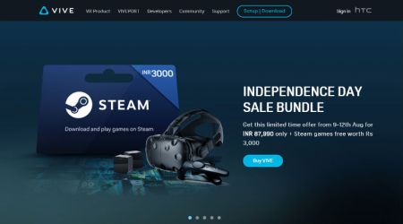 Independence Day Sale: HTC VIVE at Rs 87,990, free Viveport subscription, and more