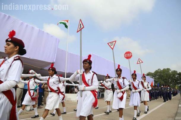 independence day 2017. 15th august, ncc cadets, chandigarh, sector 17 parade ground, independence day pics, independence day dress rehearsals, indian express