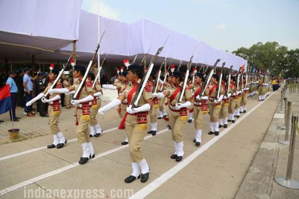 independence day 2017. 15th august, ncc cadets, chandigarh, sector 17 parade ground, independence day pics, independence day dress rehearsals, indian express
