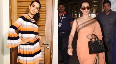 Kangana Ranaut goes sanskari in a peach sari but is her Fendi dress look cooler?