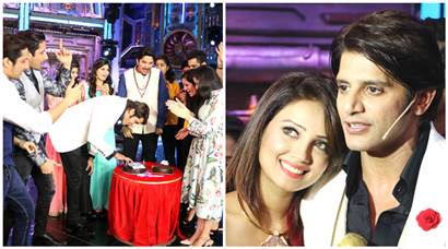 Karanvir Bohra cuts birthday cake on the set of India’s Best Judwaah