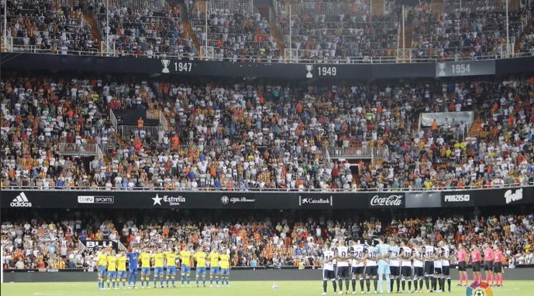 A minute of silence was held before the match, and will also be observed ahead of all league games this weekend. (Source: La Liga Twitter)