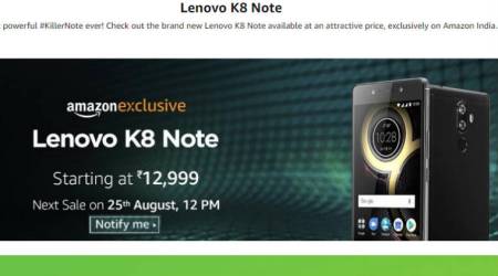Lenovo K8 Note Amazon sale at 12 PM: All you need to know before buying