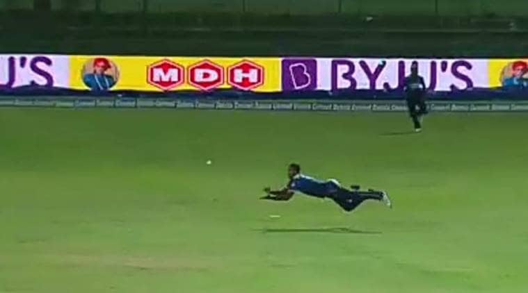 India vs Sri Lanka, Angelo Mathews, Angelo Mathews catch, Shikhar Dhawan, sports news, cricket, Indian Express