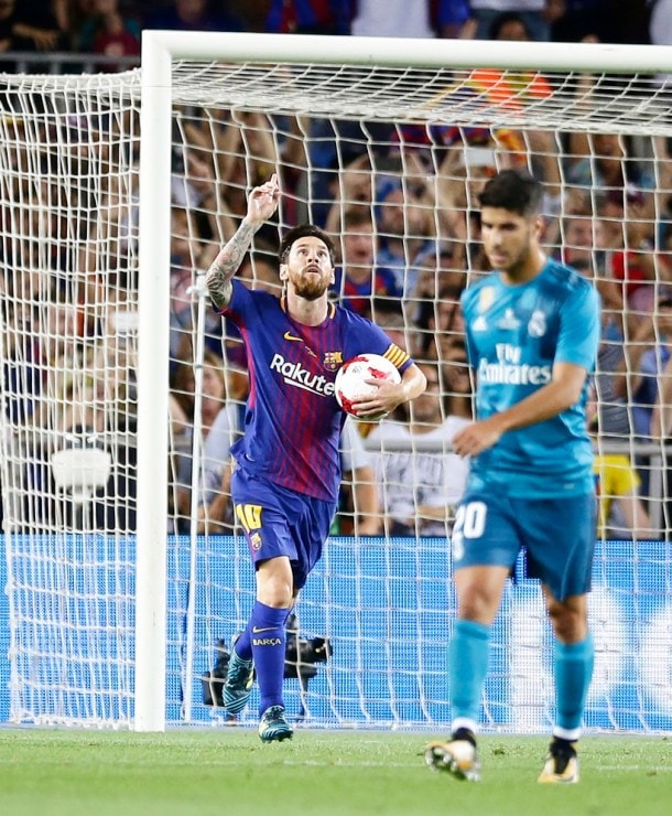 Barcelona vs Real Madrid, Spanish Super Cup 1st leg, Cristiano Ronaldo, El Clasico, Lionel Messi, sports gallery, football, Indian Express