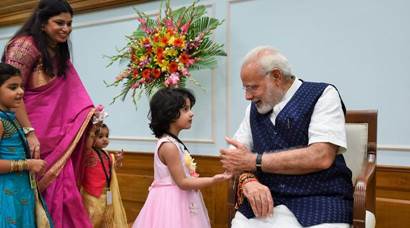 Rakshan Bandhan 2017: PM Modi celebrates Rakhi with school children, widows from Vrindavan