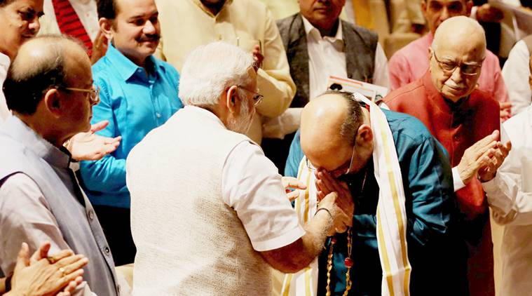 narendra modi, Amit shah, amit shah bjp mp, rajya sabha mp amit shah, gujarat rajya sabha polls, Jan Sangh work culture, bjp government, india news