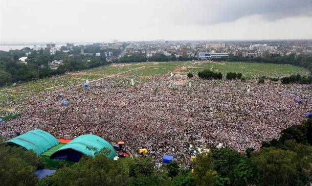 RJD Rally Patna photos, RJD rally, RJD Patna rally, rjd rally, patna rally, anti bjp rally, lalu yadav, lalu prasad yadav, mamata banerjee, jdu, congress, bjp, sp, akhilesh yadav, ghulam nabi azad, india news, indian express news