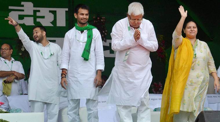 bjp bhagao rally, rjd patna rally, lalu rally, RJD Patna Rally, Lalu Yadav, RJD BJP conflict, Sharad Yadav, Lalu Yadav Sharad Yadav together, Anti BJP rally, India News, Bihar, Patna rally, Lalu, Indian Express