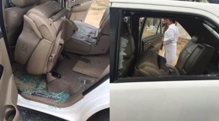 rahul gandhi, rahul gandhi car attack, rahul gandhi shown black flags,stone thrown at rahul gandhi, rahul gandhi gujarat visit, congress vice-president rahul gandhi banaskantha visit, gujarat news,