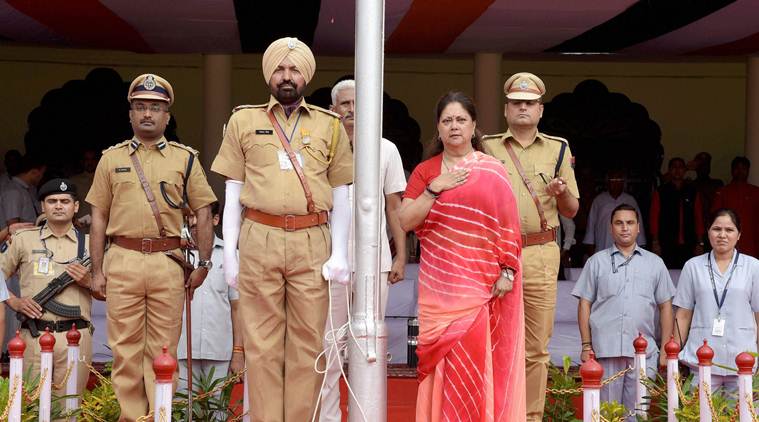 independence day, independence day celebrations, narendra modi, vasundhara raje, rajasthan, new india