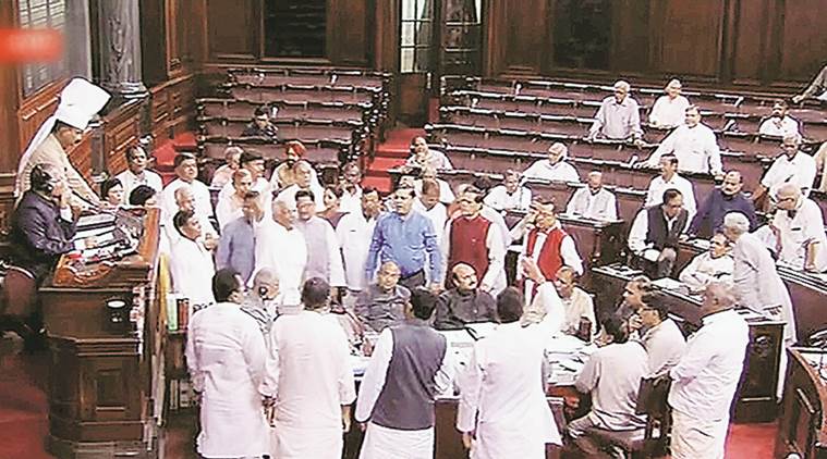 parliament monsoon session, rajya sabha, rajya sabha ruckus, rajya sabha adjourn, election commission, nota, ec nota, india news