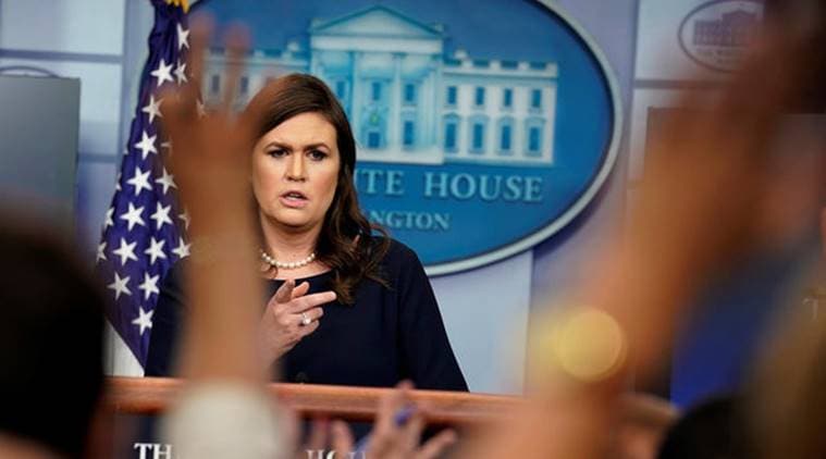 sarah sanders, white house press secretary sarah sanders, donald trump, united states, us, north korea, world news, indian express news