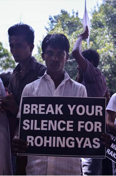 rohingya muslims, rohingya muslims protest, rohingya muslims new delhi, rohingya muslims jantar mantar, myanmar, burma, Aung San Suu Kyi, Indian express news