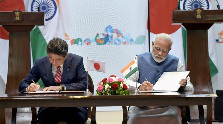 India Japan ties, Japan's investment in India, Japan's loan to India, India Japan bullet train project, Make in India, Modi government, Narendra Modi, Shinzo Abe, Shinzo Abe ahmedabad visit, indian express news