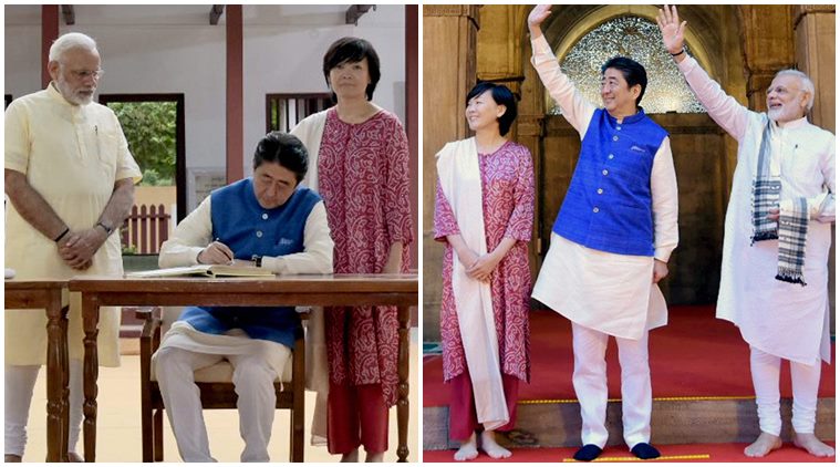Shinzo Abe, Narendra Modi, Akie Abe, Oprah Winfrey, Samantha Cameron, Aishwarya Rai Bachchan, Naoi Campbell, Lady Gaga, sari, salwar kameez indian express, indian express news