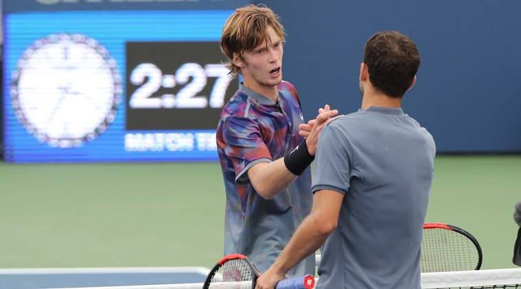 Andrey Rublev, Grigor Dimitrov, US Open, sports news, tennis, Indian Express