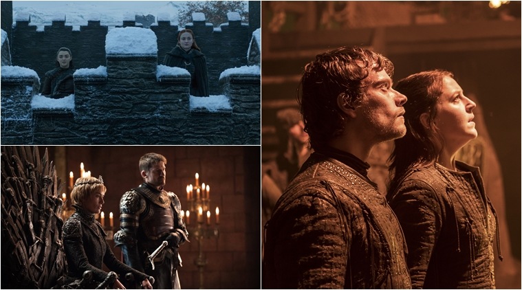 arya-sansa, jaime-cersei, yara-theon, game of thrones stills, game of thrones