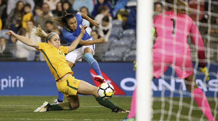 brazil vs australia, brazil vs australia football, brazil australia handshake, football news, sports news, indian express