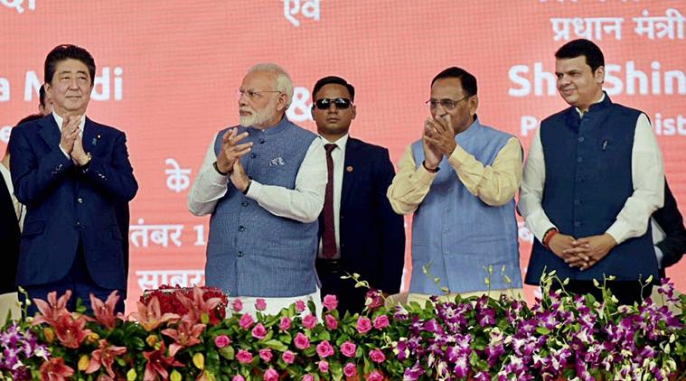 Shiv Sena, Shiv Sena bullet train, Bullet train, Narendra Modi, Shinzo Abe in India, Saamana, Mumbai news, Indian Express